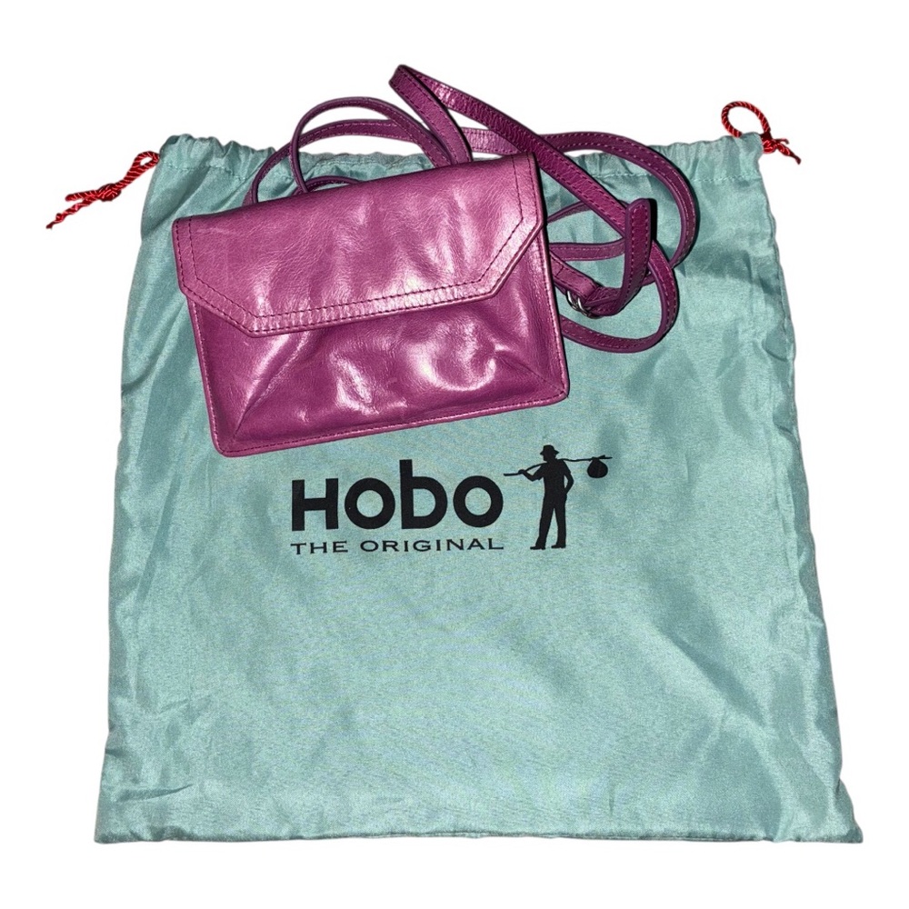HOBO Mini Crossbody Bag in Magenta Leather